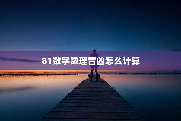 81数字数理吉凶怎么计算