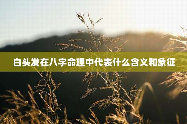 白头发在八字命理中代表什么含义和象征