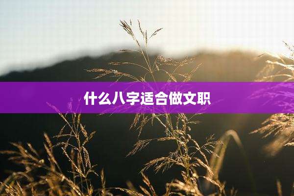 什么八字适合做文职