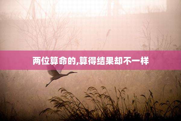 两位算命的,算得结果却不一样