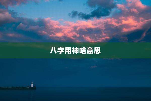 八字用神啥意思