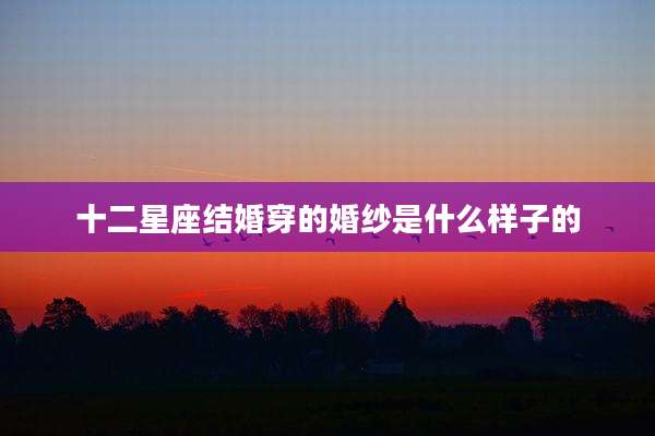 十二星座结婚穿的婚纱是什么样子的