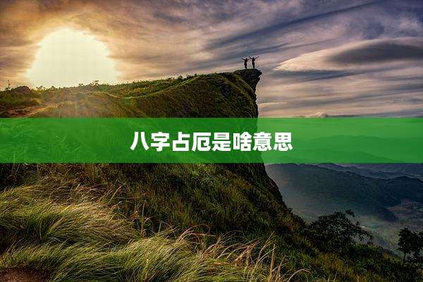 八字占厄是啥意思