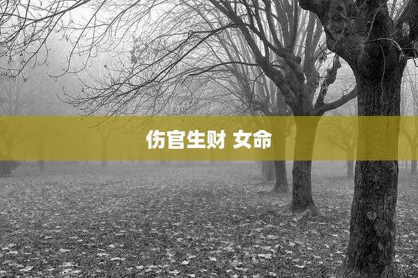伤官生财 女命