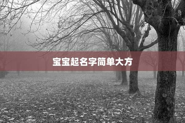 宝宝起名字简单大方