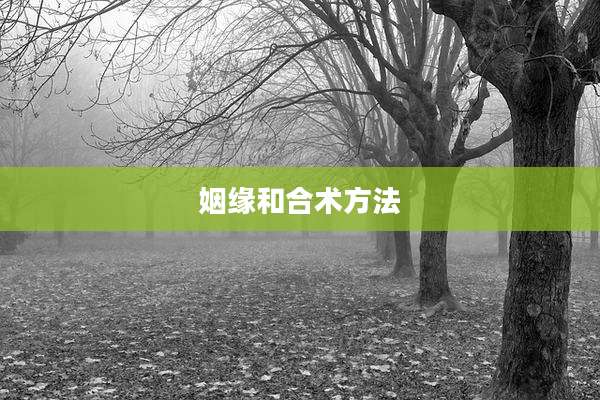 姻缘和合术方法