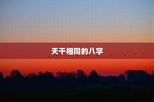 天干相同的八字