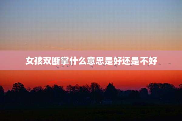 女孩双断掌什么意思是好还是不好