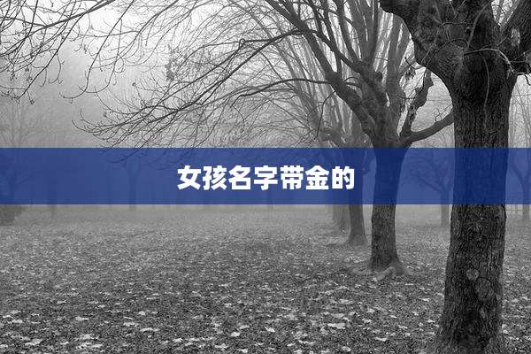 女孩名字带金的