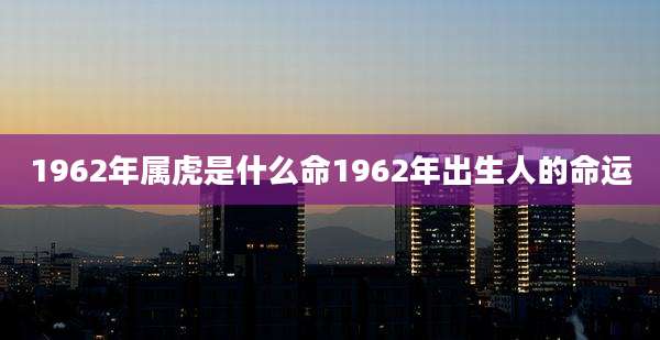 1962年属虎是什么命1962年出生人的命运