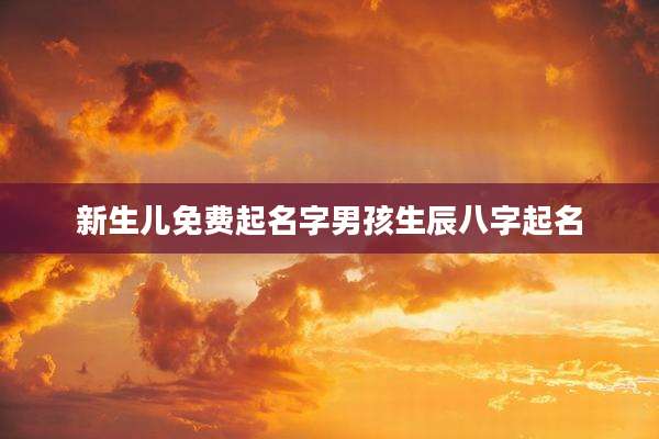 新生儿免费起名字男孩生辰八字起名