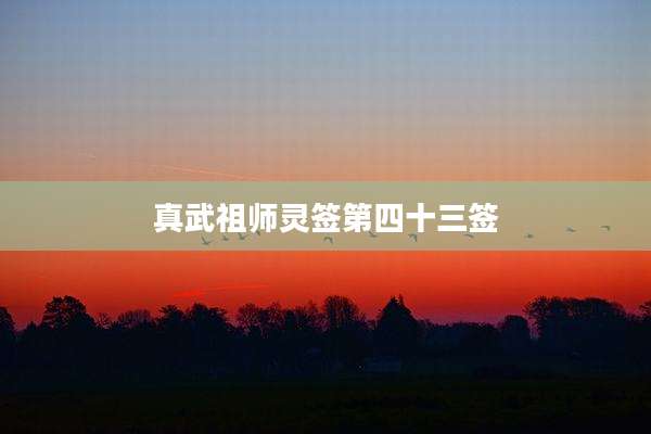 真武祖师灵签第四十三签