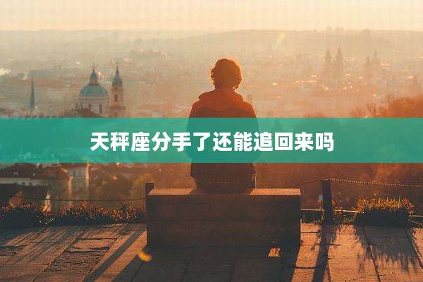 天秤座分手了还能追回来吗