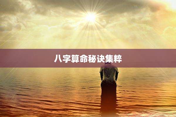八字算命秘诀集粹