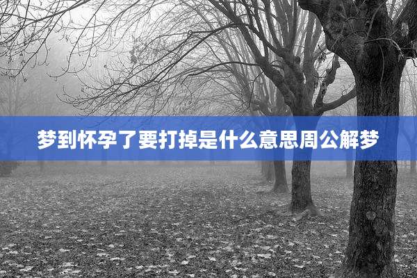 梦到怀孕了要打掉是什么意思周公解梦