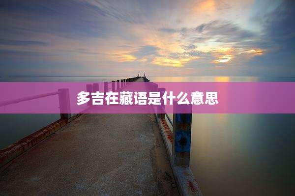多吉在藏语是什么意思