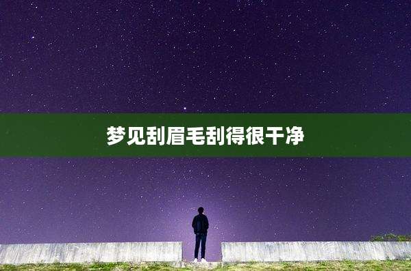 梦见刮眉毛刮得很干净