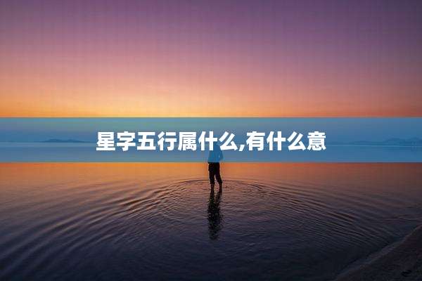 星字五行属什么,有什么意