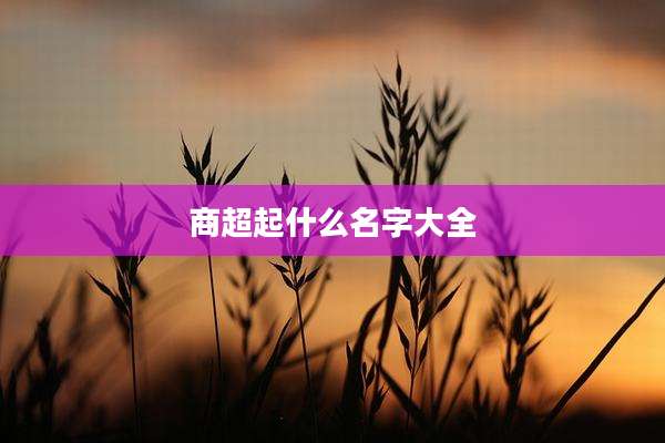 商超起什么名字大全