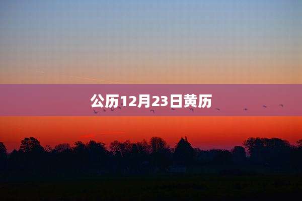 公历12月23日黄历