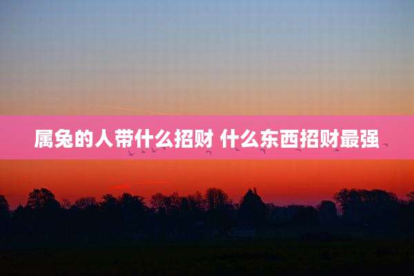 属兔的人带什么招财 什么东西招财最强
