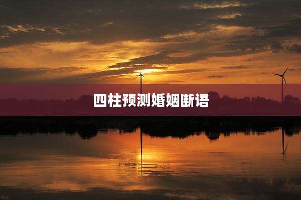 四柱预测婚姻断语