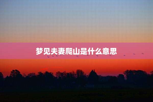 梦见夫妻爬山是什么意思