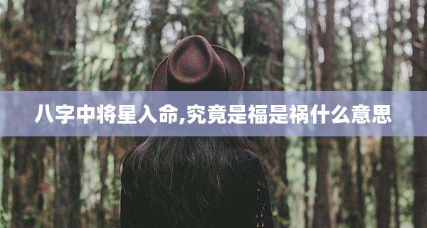 八字中将星入命,究竟是福是祸什么意思