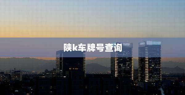 陕k车牌号查询