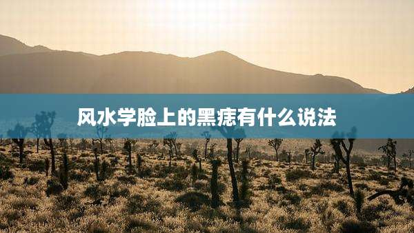 风水学脸上的黑痣有什么说法