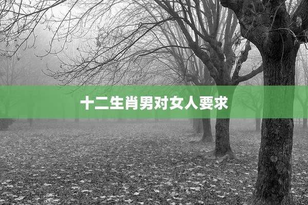 十二生肖男对女人要求