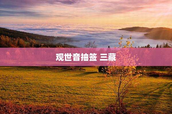 观世音抽签 三藏