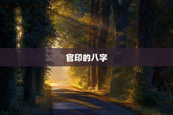 官印的八字