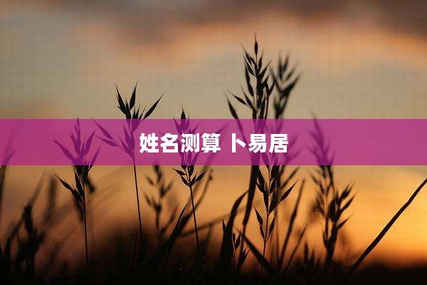 姓名测算 卜易居