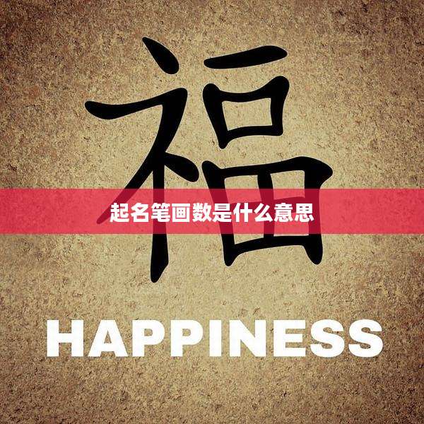 起名笔画数是什么意思