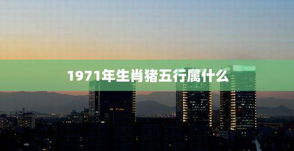 1971年生肖猪五行属什么