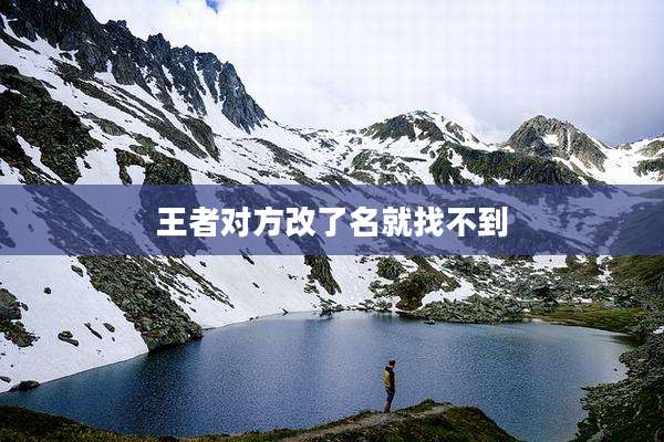 王者对方改了名就找不到