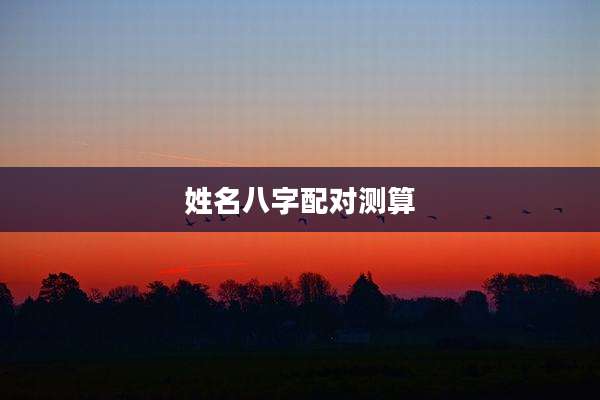 姓名八字配对测算