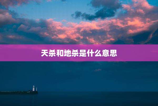天杀和地杀是什么意思