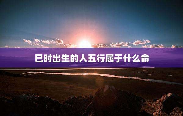 巳时出生的人五行属于什么命