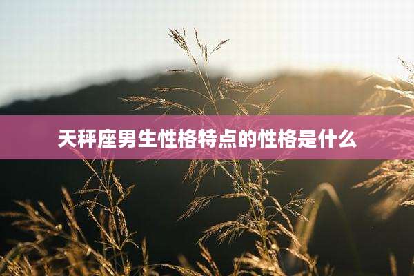 天秤座男生性格特点的性格是什么