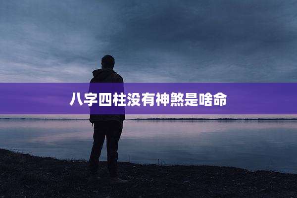 八字四柱没有神煞是啥命