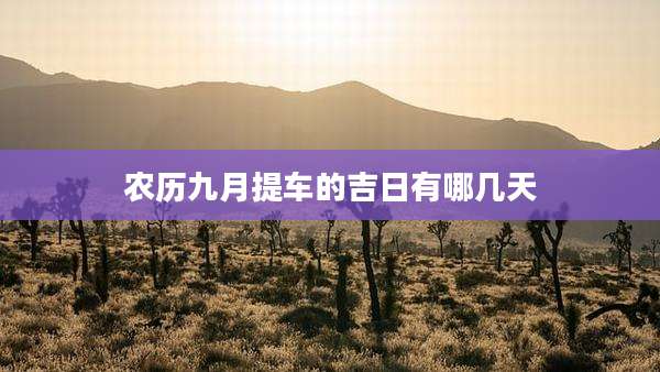 农历九月提车的吉日有哪几天