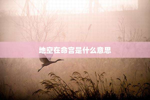 地空在命宫是什么意思