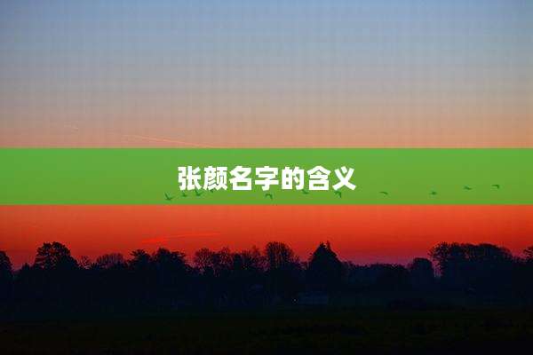 张颜名字的含义