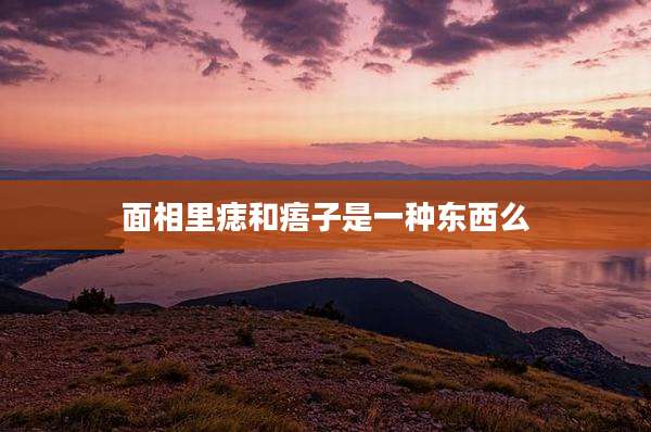面相里痣和痦子是一种东西么