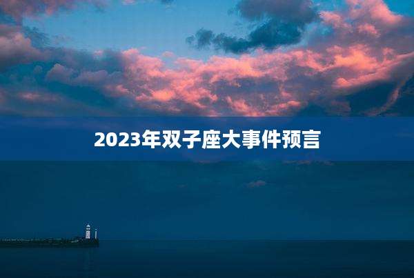 2023年双子座大事件预言