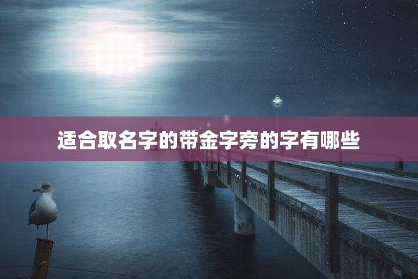 适合取名字的带金字旁的字有哪些