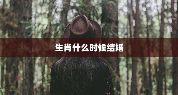 生肖什么时候结婚