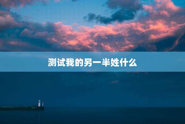 测试我的另一半姓什么